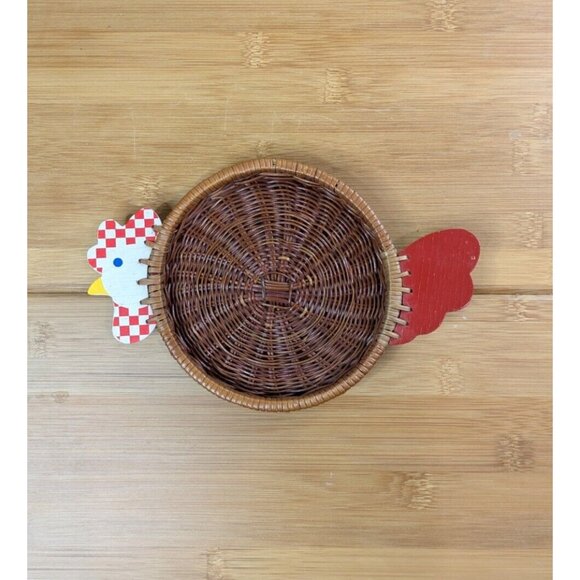 Vintage | Accents | Vintage Decorative Wicker Rattan Chicken Basket ...